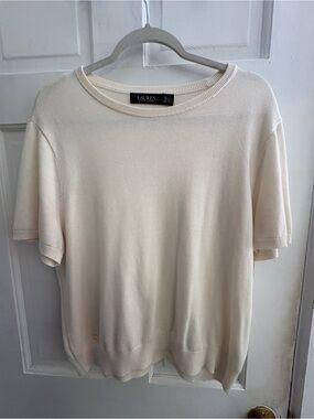 Ralph Lauren Cream Crewneck Short Sleeve Knit